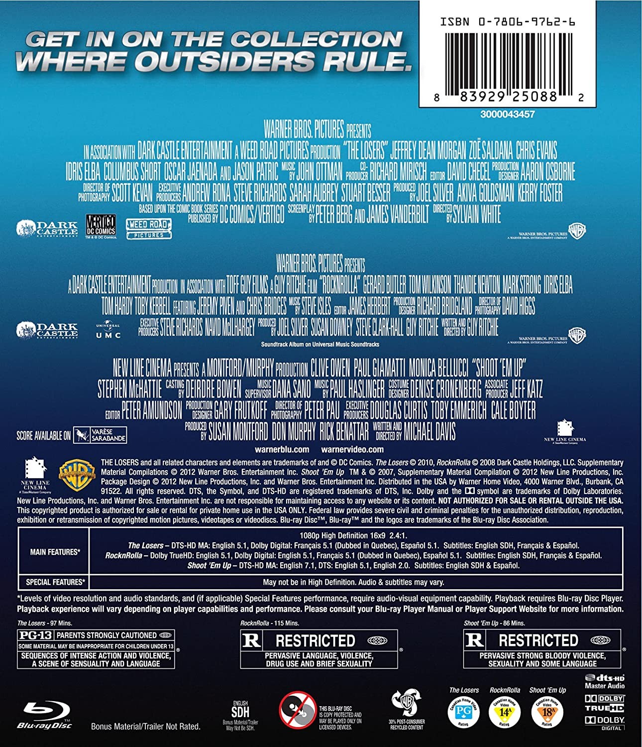 TRIPLE FEATURE - THE LOSERS / ROCKNROLLA / SHOOT 'EM UP - Imagen 2