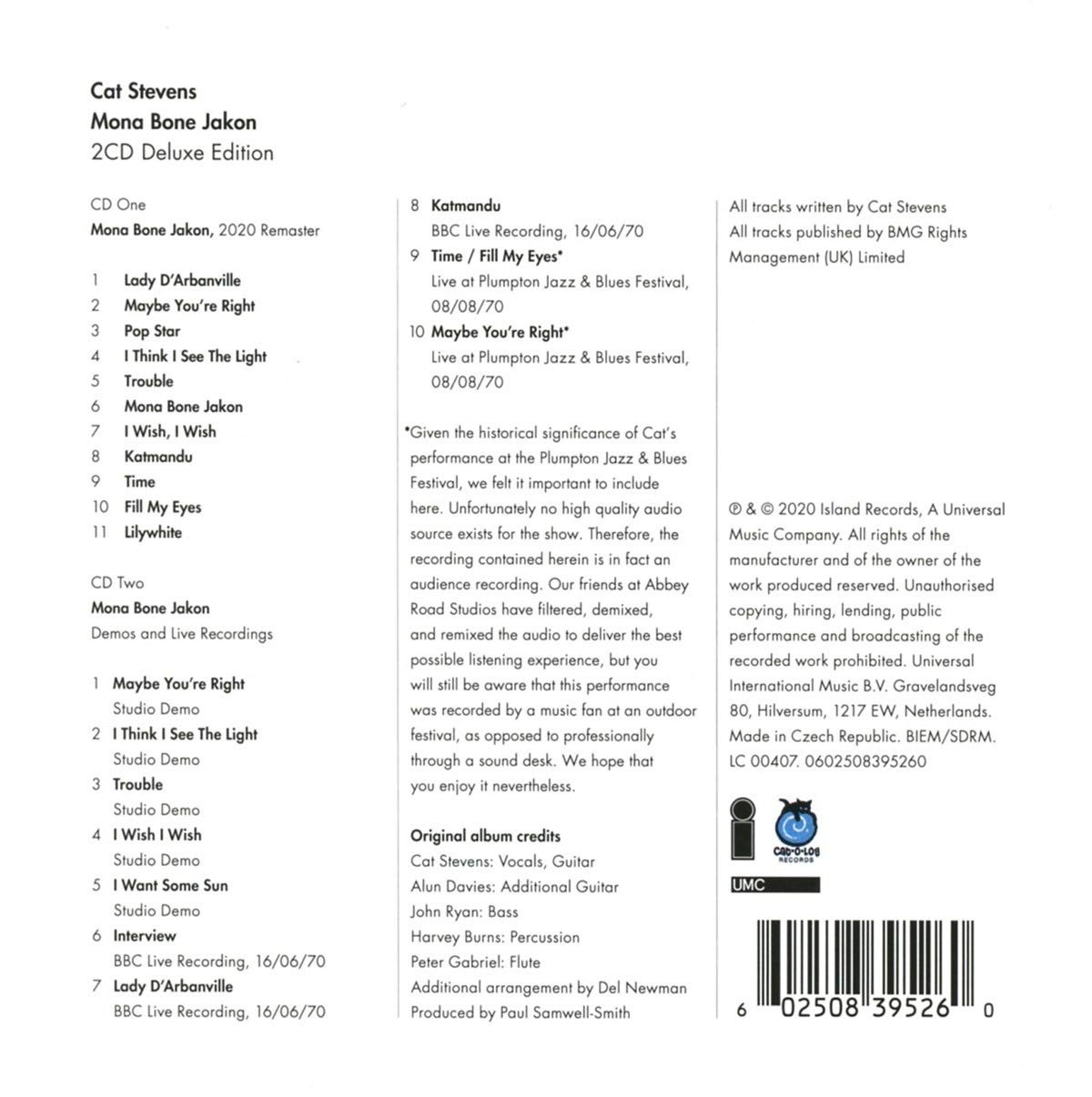 CAT STEVENS - MONA BONE JAKON / DELUXE EDITION - Imagen 3