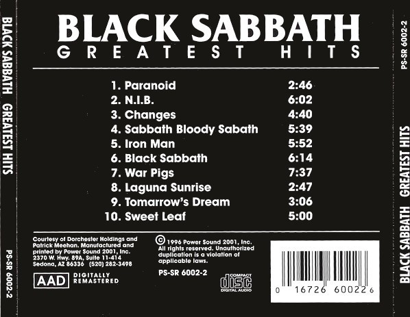 BLACK SABBATH - GREATEST HITS - Imagen 2