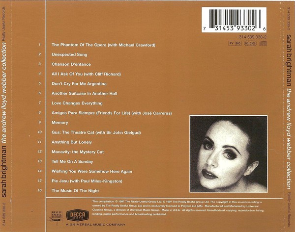 SARAH BRIGHTMAN - THE ANDREW LLOYD WEBBER COLLECTION - Imagen 2