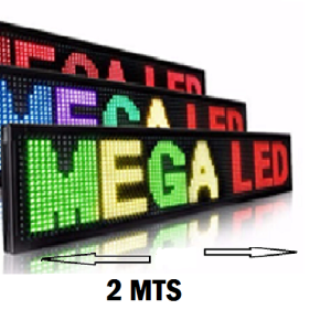 LETRERO LED MULTICOLOR PROGRAMABLE 2 METROS DE LARGO X 0,40 METROS DE ALTO