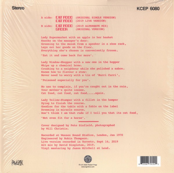 KING CRIMSON - CAT FOOD / GROON - Imagen 2