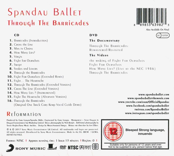 SPANDAU BALLET - THROUGH THE BARRICADES - Imagen 2