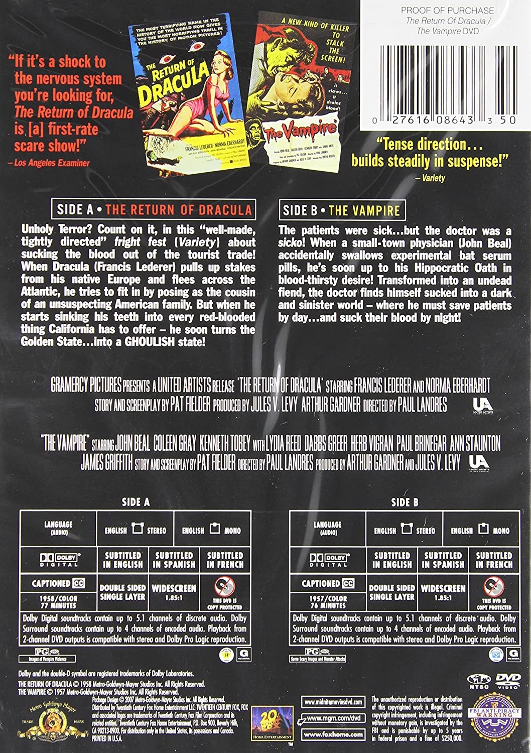 THE RETURN OF DRACULA / THE VAMPIRE - Imagen 2