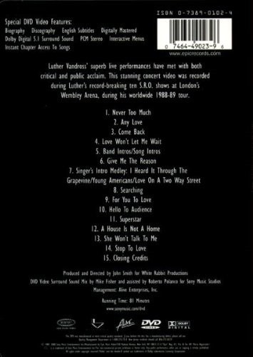 LUTHER VANDROSS - LIVE AT WEMBLEY - Imagen 2