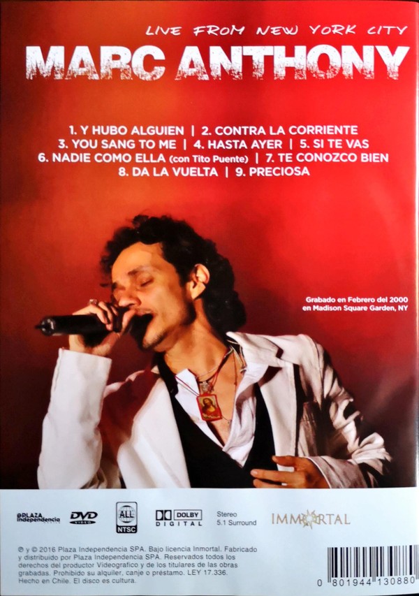 MARC ANTHONY - LIVE FROM NEW YORK CITY - Imagen 2