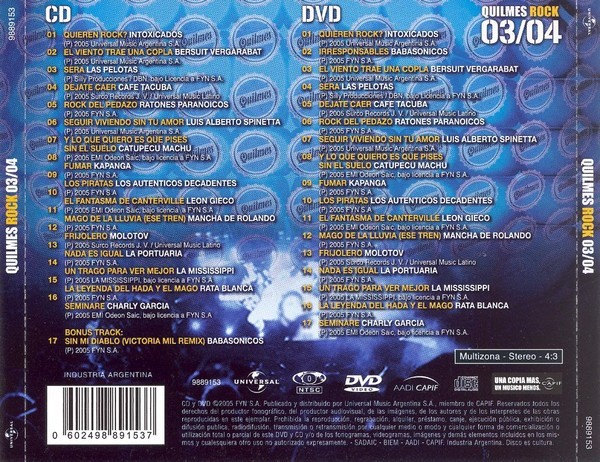 QUILMES ROCK EN VIVO - VARIOS ARTISTAS - Imagen 2