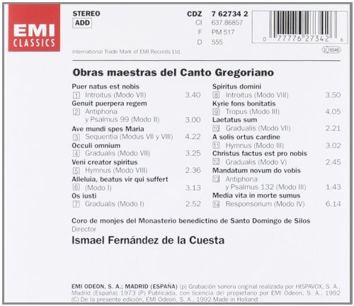 CORO DE MONJES DEL MONASTERIO BENEDICTINO DE SANTO DOMINGO DE SILOS - OBRAS MAESTRAS DEL CANTO GREGORIANO - Imagen 2