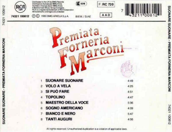 PREMIATA FORNERIA MARCONI - SUONARE SUONARE - Imagen 2