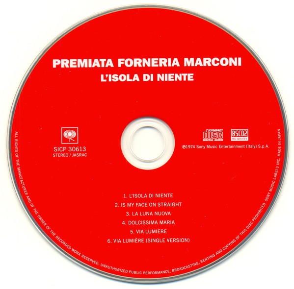 PREMIATA FORNERIA MARCONI - L ISOLA DI NIENTE - Imagen 2