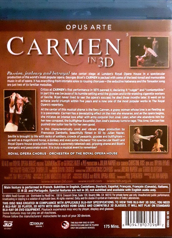 REAL D AND THE ROYAL OPERA HOUSE - CARMEN - Imagen 3
