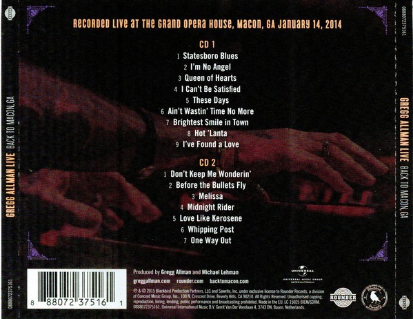 GREGG ALLMAN - LIVE BACK TO MACON GA 2014 - Imagen 4