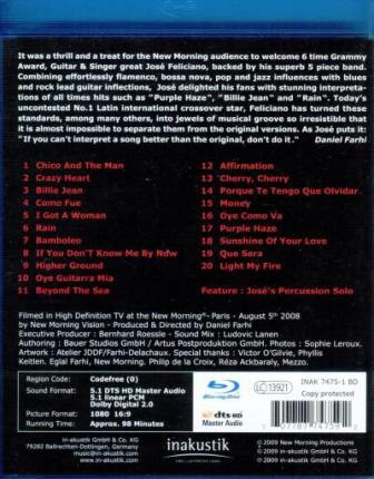 JOSE FELICIANO BAND - NEW MORNING - THE PARIS CONCERT - Imagen 2