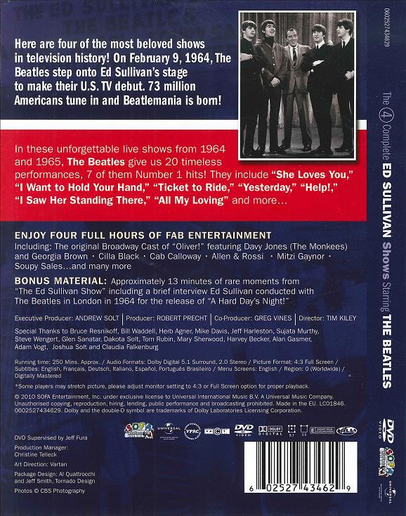THE BEATLES - THE 4 COMPLETE ED SULLIVAN SHOWS STARRING THE BEATLES - Imagen 2