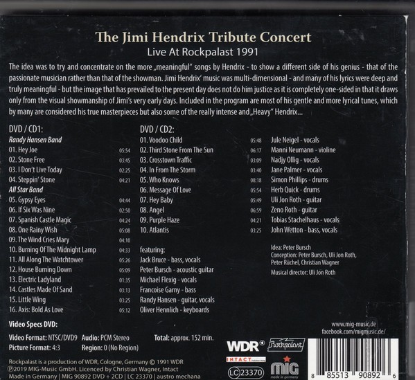 THE JIMI HENDRIX TRIBUTE CONCERT - LIVE AT ROCKPALAST 1991 - Imagen 2