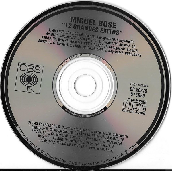 MIGUEL BOSE - 12 GRANDES EXITOS - Imagen 2
