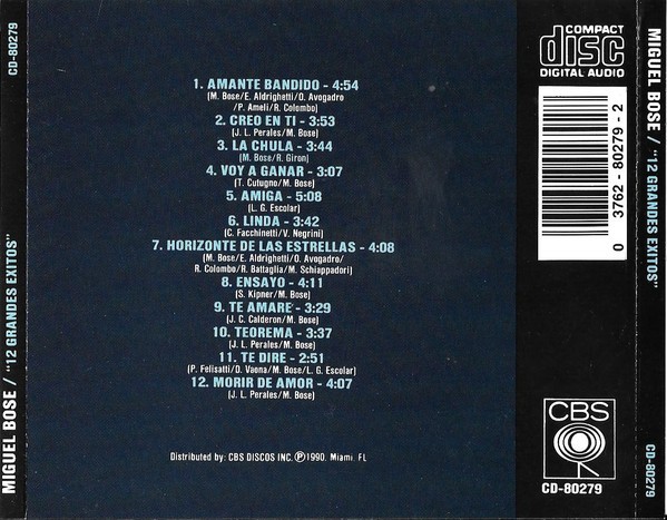MIGUEL BOSE - 12 GRANDES EXITOS - Imagen 3