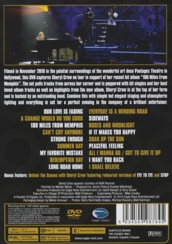 SHERYL CROW - MILES FROM MEMPHIS LIVE AT THE PANTAGES THEATRE - Imagen 2