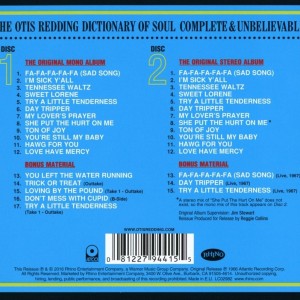 OTIS REDDING - COMPLETE & UNBELIEVABLE - THE OTIS REDDING DICTIONARY OF SOUL - 50th ANNIVERSARRY