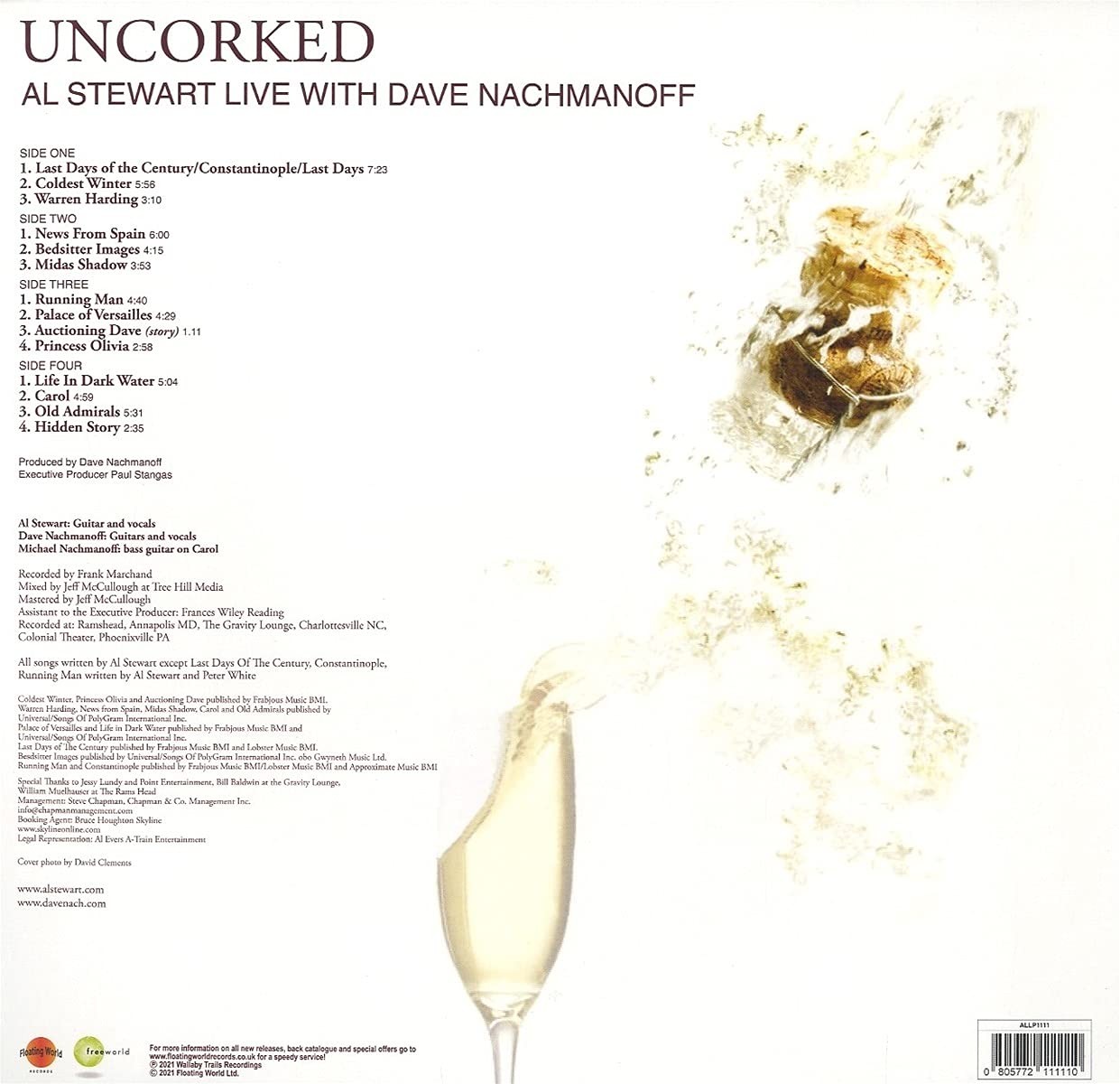 AL STEWART WITH DAVE NACHMANOFF - UNCORKED - AL STEWART LIVE WITH DAVE NACHMANOFF