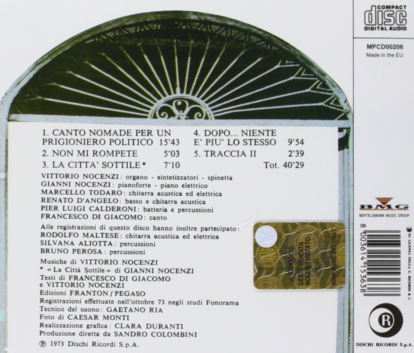 BANCO DEL MUTUO SOCCORSO - IO SONO NATO LIBERO - Imagen 2