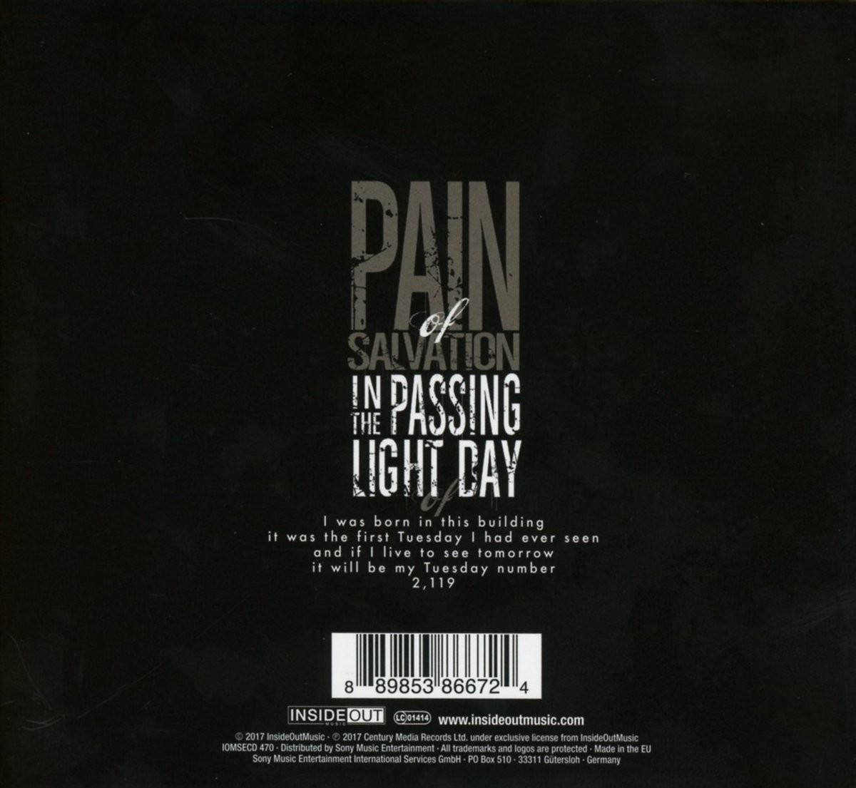 PAIN OF SALVATION - IN THE PASSING LIGHT OF DAY - Imagen 2