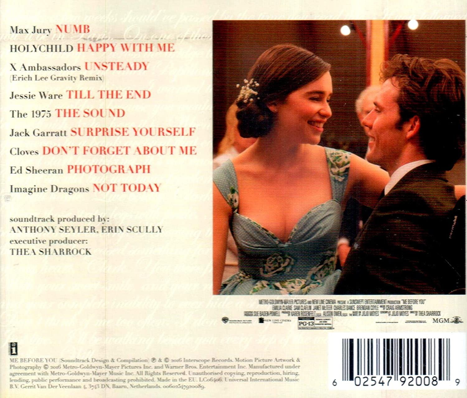 ME BEFORE YOU - SOUNDTRACK - VARIOS ARTISTAS - Imagen 2