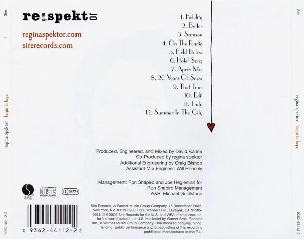 REGINA SPEKTOR - BEGIN TO HOPE - Imagen 2