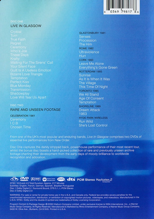 NEW ORDER - LIVE IN GLASGOW - Imagen 2