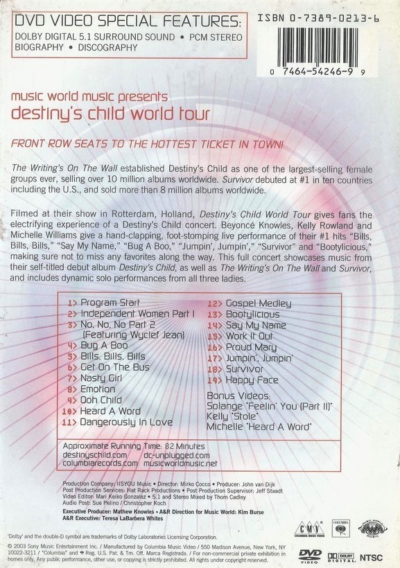 DESTINYS CHILD - WORLD TOUR - Imagen 2