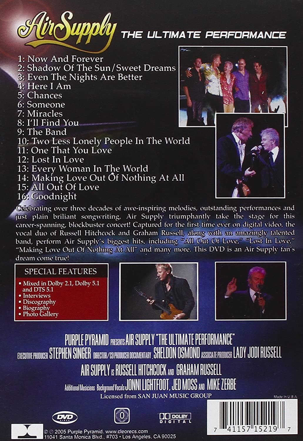 AIR SUPPLY -THE ULTIMATE PERFORMANCE - Imagen 2