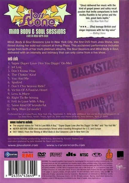 JOSS STONE - MIND BODY & SOUL SESSIONS - Imagen 2