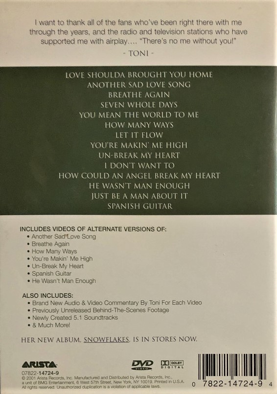 TONI BRAXTON - FROM TONI WITH LOVE THE VIDEO COLLECTION - Imagen 2