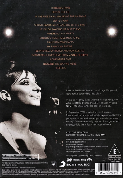 BARBRA STREISAND - ONE NIGHT ONLY LIVE AT THE VILLAGE VANGUARD - Imagen 2