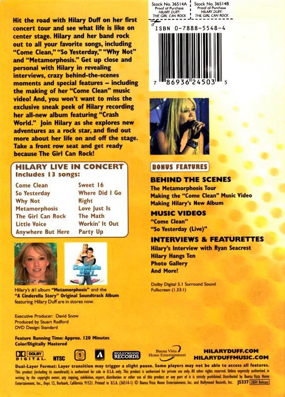 HILARY DUFF - THE CONCERT - THE GIRL CAN ROCK - Imagen 2