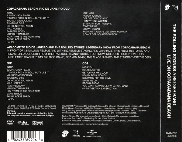 THE ROLLING STONES - A BIGGER BANG - LIVE ON COPACABANA BEACH - Imagen 2