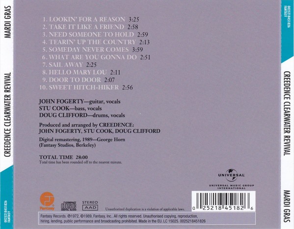 CREEDENCE CLEARWATER REVIVAL - MARDI GRAS - Imagen 2