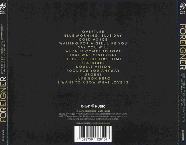 FOREIGNER - WITH THE 21st CENTURY SYMPHONY ORCHESTRA & CHORUS - Imagen 2