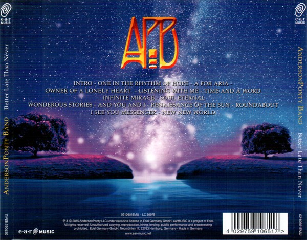 ANDERSONPONTY BAND - BETTER LATE THAN NEVER - Imagen 2