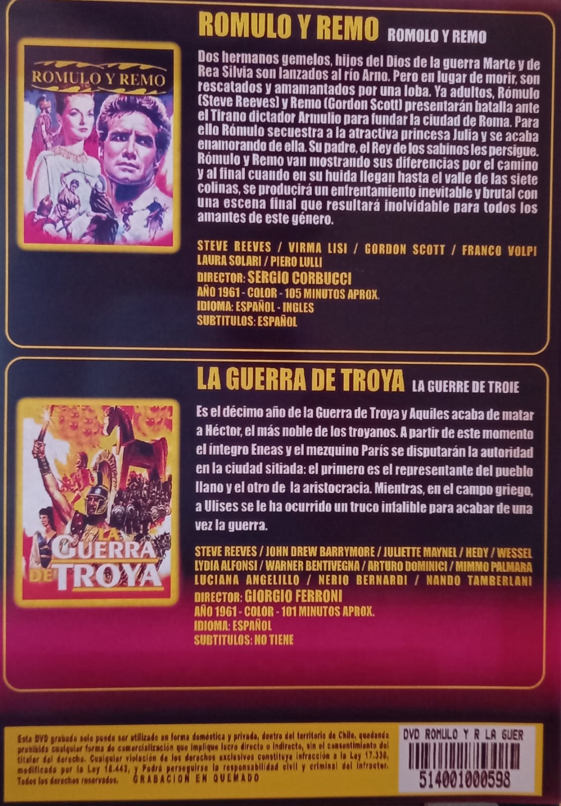 ROMULO Y REMO / LA GUERRA DE TROYA - Imagen 2