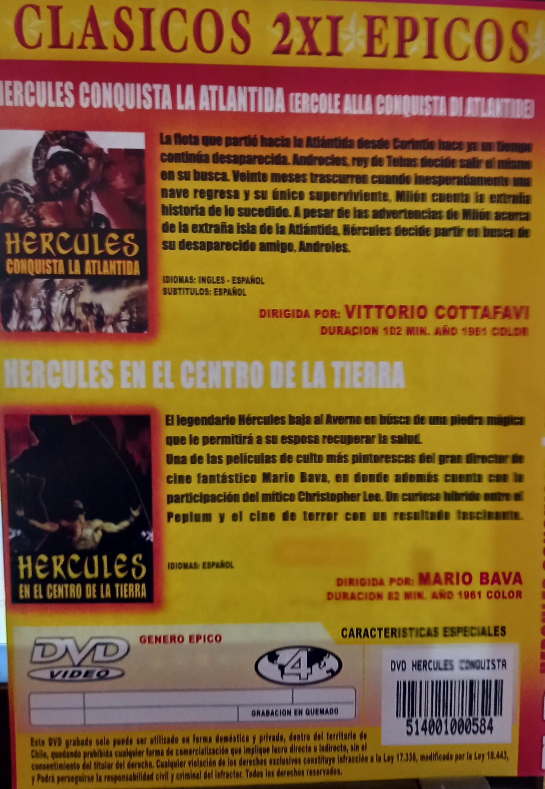 HERCULES CONQUISTA LA ATLANTIDA / HERCULES EN EL CENTRO DE LA TIERRA