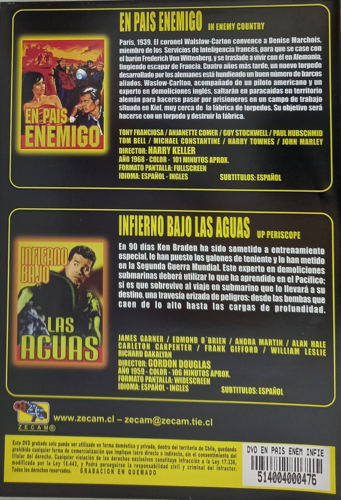 EN PAIS ENEMIGO / INFIERNO BAJO LAS AGUAS - Imagen 2