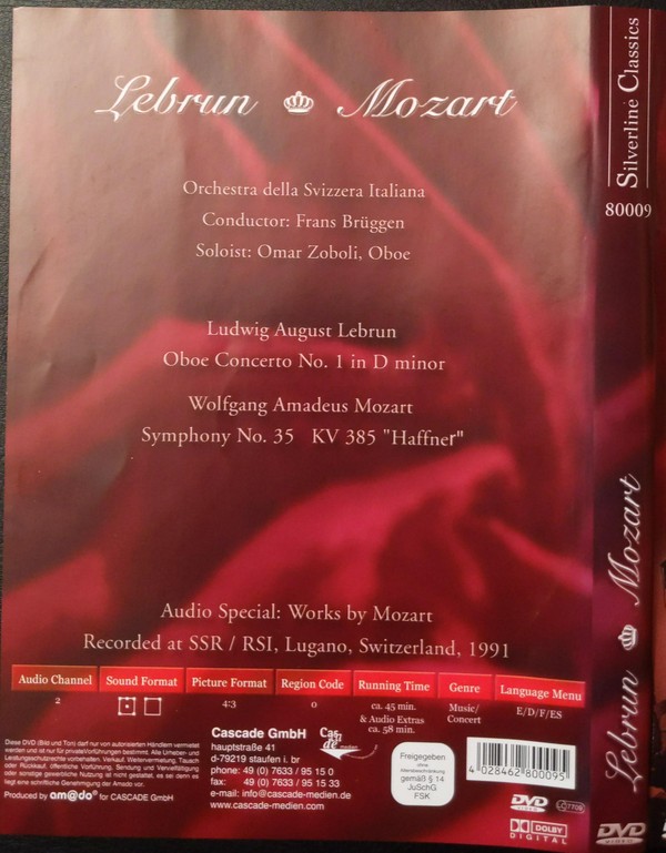 LEBRUN MOZART OBOE COCERTO / SYMPHONY N 35 - Imagen 3