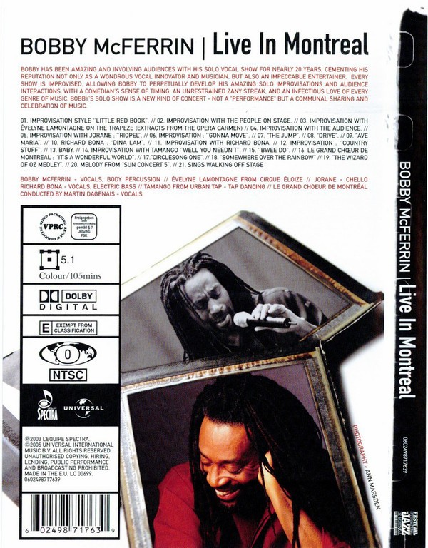 BOBBY MCFERRIN - LIVE IN MOTREAL - Imagen 2