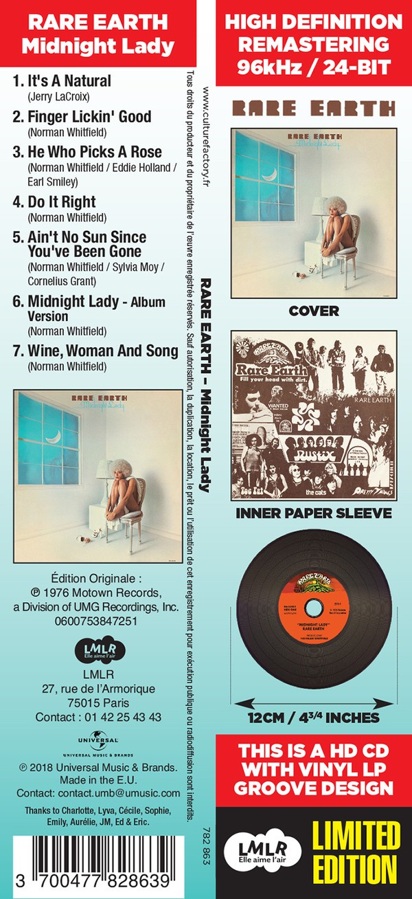 RARE EARTH - MIDNIGHT LADY - Imagen 3