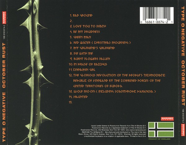 TYPE O NEGATIVE - OCTOBER RUST - Imagen 2