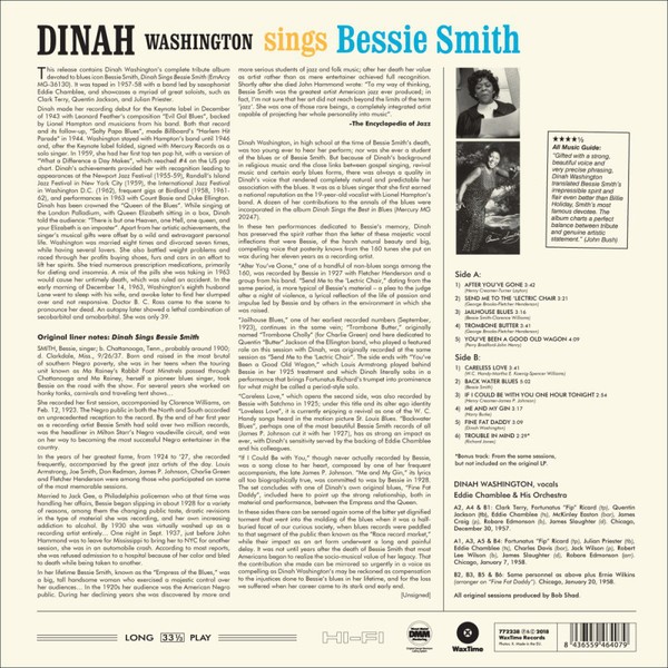 DINAH WASHINGTON - SINGS BESSIE SMITH - Imagen 2