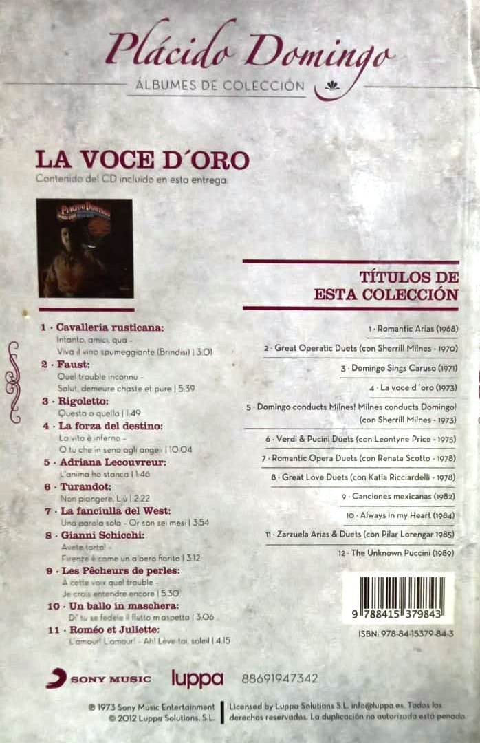PLACIDO DOMINGO - LA VOCE D ORO - Imagen 2