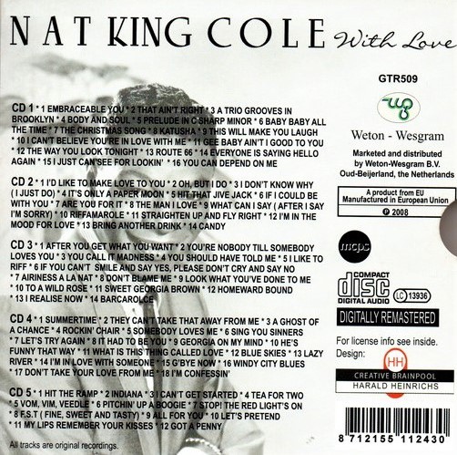 NAT KING COLE - WITH LOVE - Imagen 2