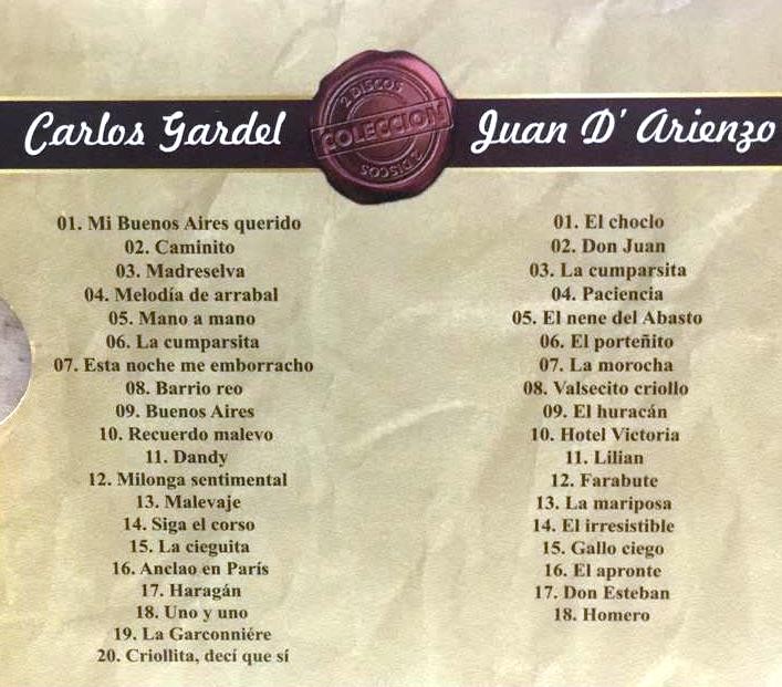 CARLOS GARDEL / JUAN D ARIENZO - COLECCION - Imagen 2